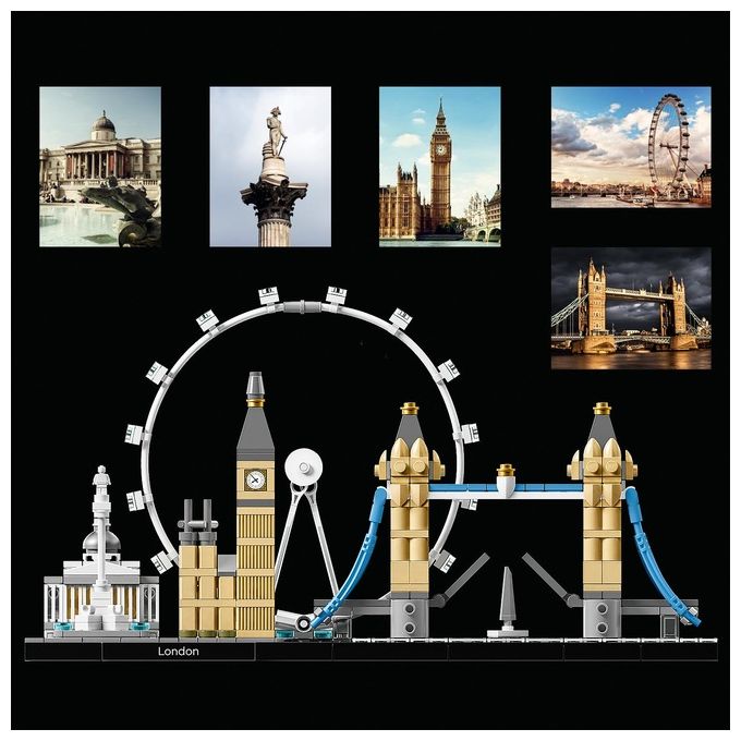 LEGO Architecture 21034 Londra, con London Eye, Big Ben e Tower Bridge, Modellismo Monumenti, Set da Collezione, Idea Regalo