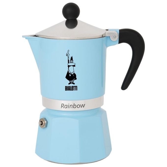 Bialetti Rainbow Moka 3 Tazze Azzurra