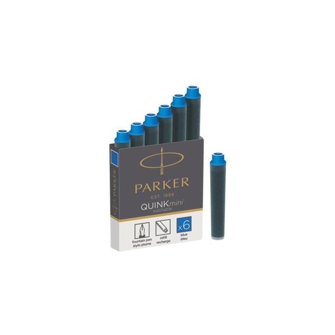 Parker Cartucce qink shrt blue Confezione 6
