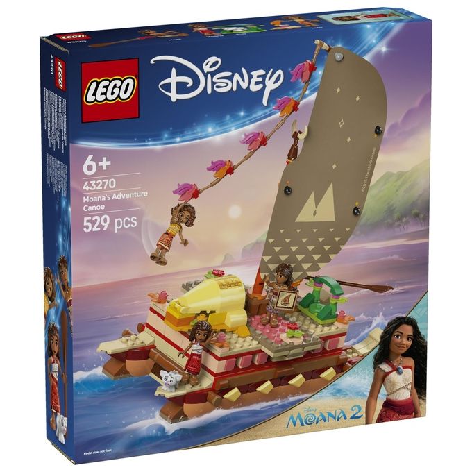 Lego Set 43270 La Canoa di Vaiana Disney Moana Avventura Creativa Gioco di Costruzione per Bambini e Collezionisti