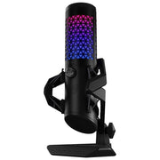 ASUS ROG Carnyx RGB Microfono USB a condensatore da 25mm Gaming, Streaming, Podcast, 192kHz-24-bit, Cardioide, Filtro passa-alto-pop integrato, Disattivazione Audio One-touch, Aura Sync RGB, Nero