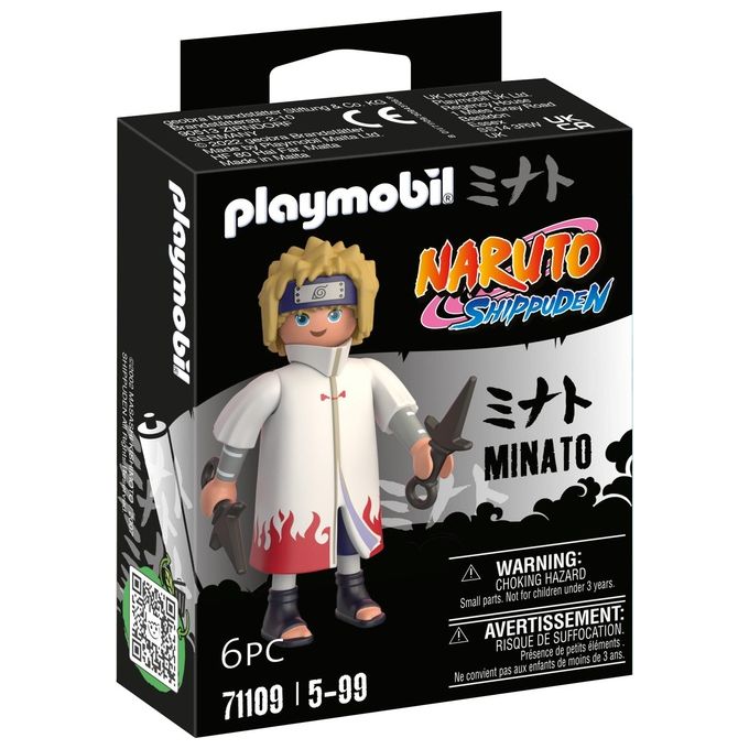 Playmobil Naruto Minato Tipico Cappotto Bianco e Rosso e Due Kunai