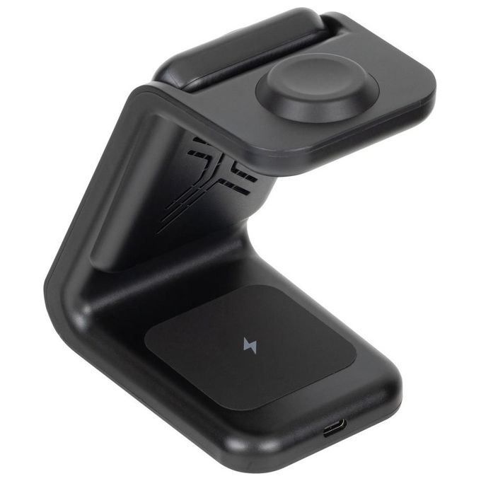 Rivacase VA4917 Caricabatterie Wireless Qi 15W con Batteria Esterna con Funzione di Ricarica Rapida Qc-Pd 5000 Mah