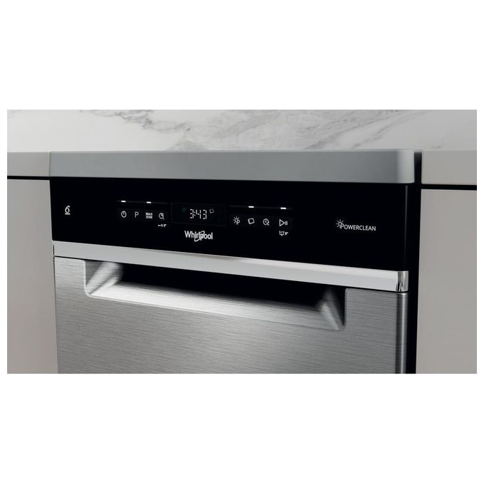 Whirlpool WSFO 3T223 PC X Lavastoviglie Slim Libera Installazione 10 Coperti Classe energetica E 10 Programmi Tecnologia Sesto Senso 45 cm Inox