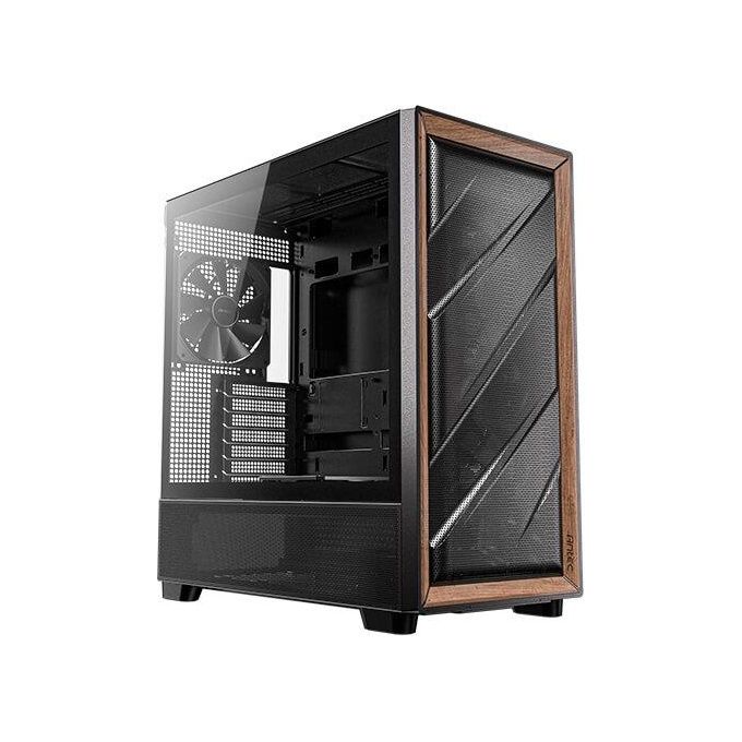 Antec Flux Wood 5 Ventole Pwm Incluse Pannello Frontale ad Alto Flusso d'aria con Legno di Noce Type-C Radiatore da 420mm e Supporto per Scheda Madre con Connessione Posteriore