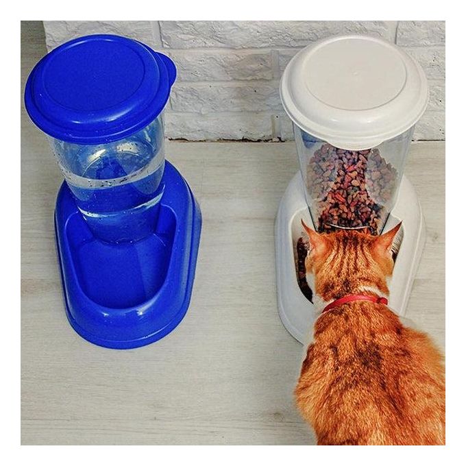 Ferplast Distributore d'acqua per cani e gatti NADIR Beverino 3 Litri per animali cani taglia piccola e media, Serbatoio trasparente con coperchio, Robusta plastica, Fondo antiscivolo, 29,2 x 20,2 x h 28,8 cm Bianco