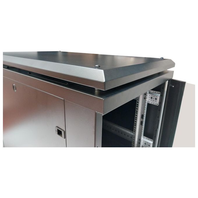 Link Armadio Rack 19'' 12 Unita 700x600x800mm Colore Nero Porta in Vetro