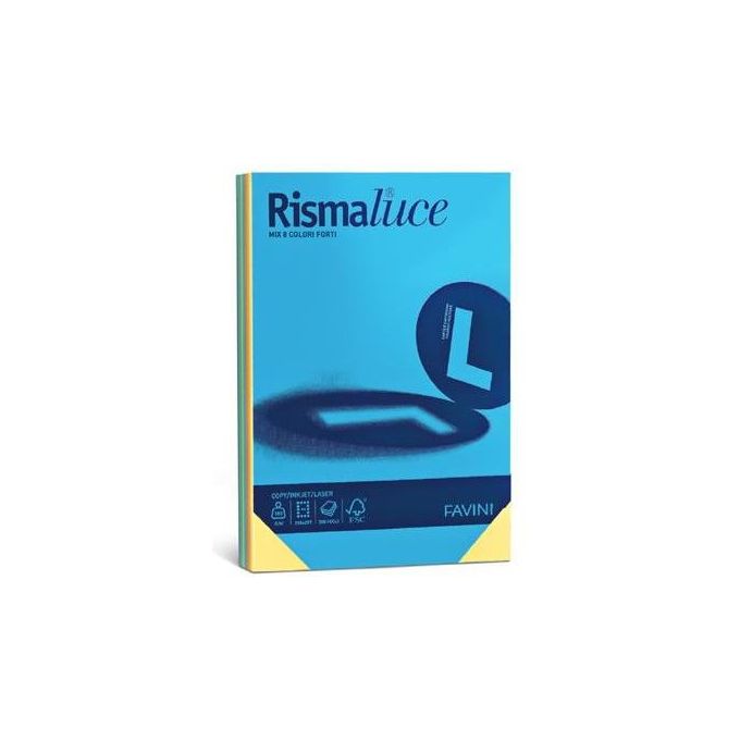 Cartotecnica Favini Rismaluce Mix A3 6 Colori Forti 140gr