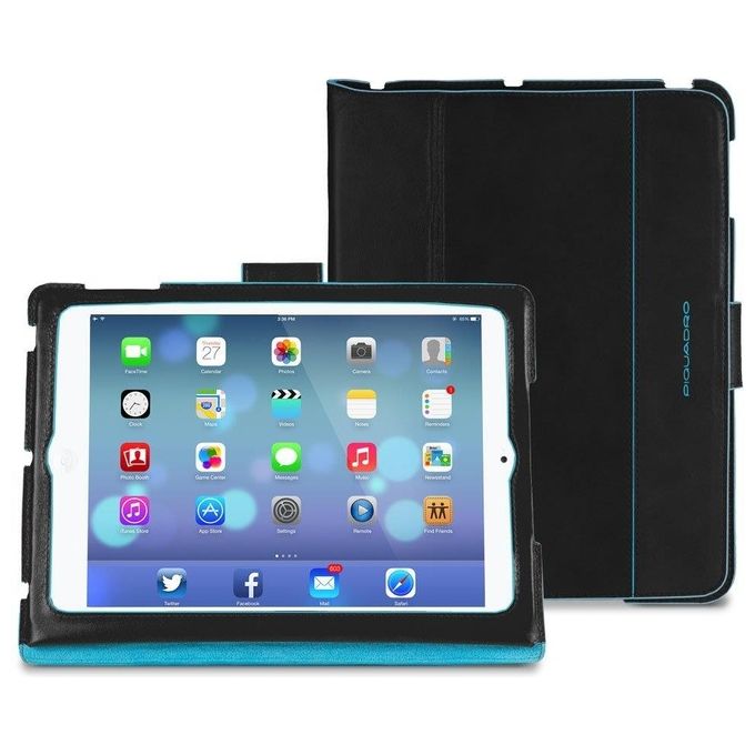Piquadro Custodia in Pelle per iPad Air2 Nero