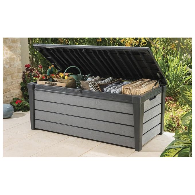 Keter Baule Da Giardino Brushwood In Resina 454 Litri Dimensioni 145x69 7x60 3H Grafite