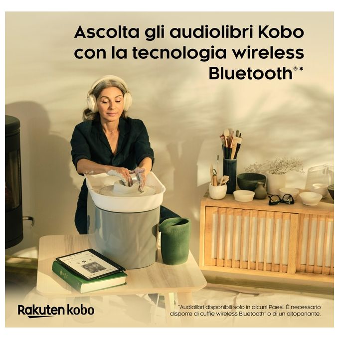 Kobo Elipsa 2E eReader Display 10,3'' Carta E Ink 1200 Multiformato Audiolibri 32Gb Stylus 2 inclusa Nero