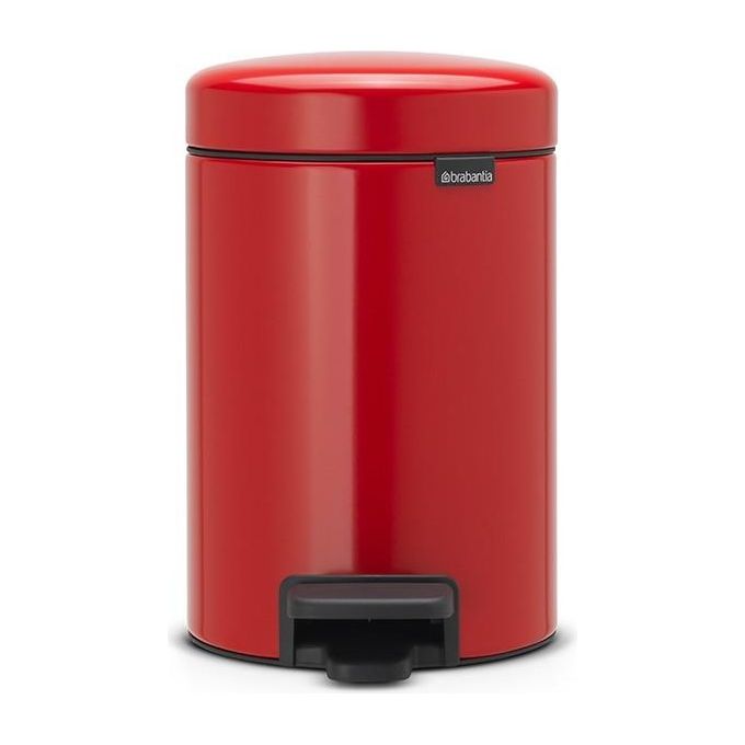 Brabantia Pedal Bin Newicon Pattumiera a Pedale Secchio Interno in Plastica Passion Red 3 Litri