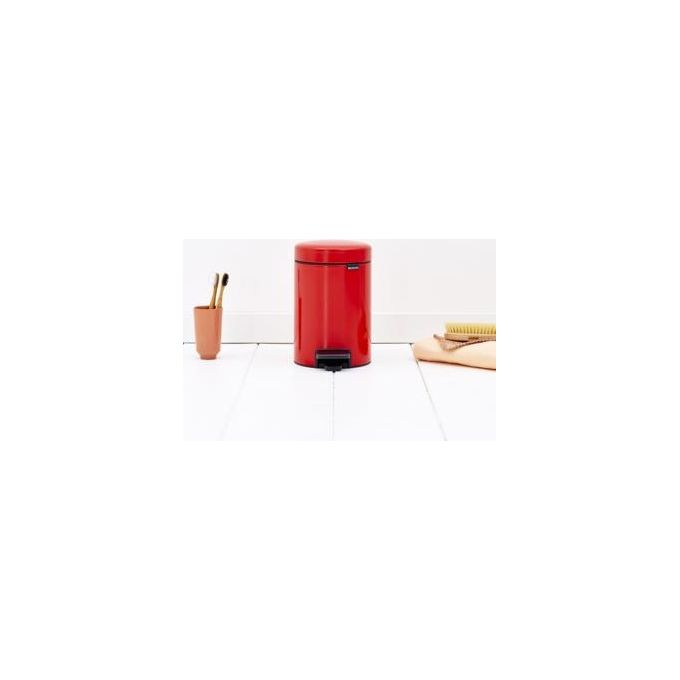 Brabantia Pedal Bin Newicon Pattumiera a Pedale Secchio Interno in Plastica Passion Red 3 Litri