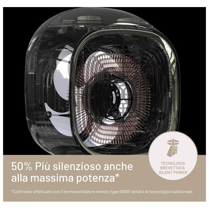 Imetec Silent Power Pure Termoventilatore Silenzioso Ion Technology 2100W