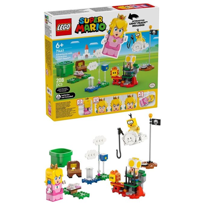 Lego Super Mario Avventure di Peach Interattiva Giocattolo con 4 Personaggi Nintendo tra cui la Principessa e un Toad Giallo