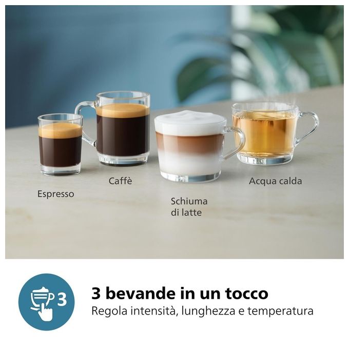 [ComeNuovo] Philips EP0820-00 Macchina Caffe' Caffe' Macinato in Polvere Espresso con Macinacaffe' e Erogatore di Vapore colore Nero