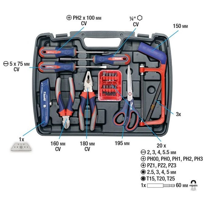 Kwb Valigetta Porta Utensili Set 65 Pz