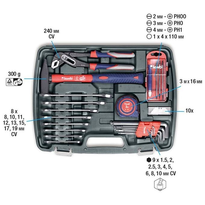 Kwb Valigetta Porta Utensili Set 65 Pz