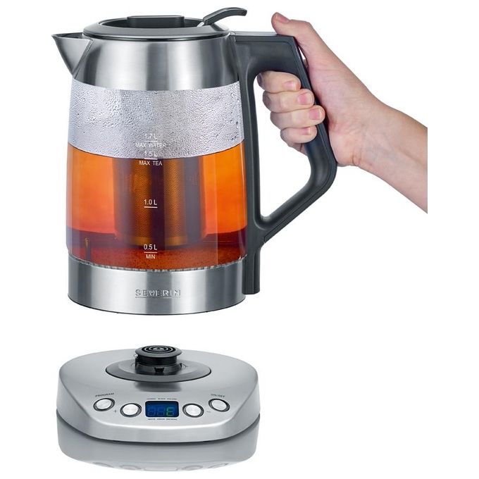 Severin WK 3479 Bollitore Elettrico 1.7 Litri 3000W Nero-Acciaio Inossidabile