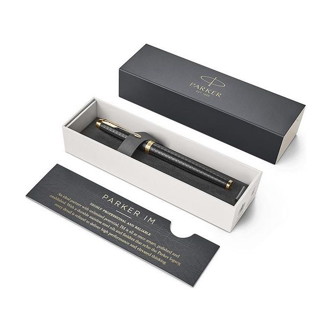 PARKER IM PREMIUM penna roller, Black GT, punta fine e ricarica di inchiostro nero