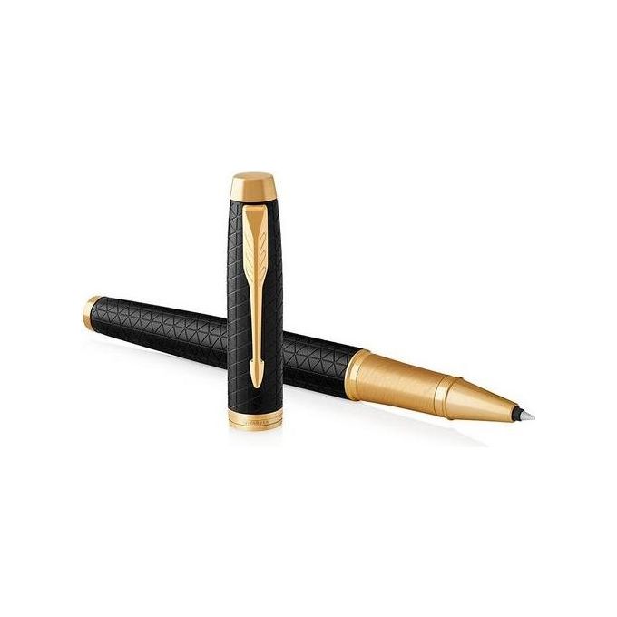 PARKER IM PREMIUM penna roller, Black GT, punta fine e ricarica di inchiostro nero