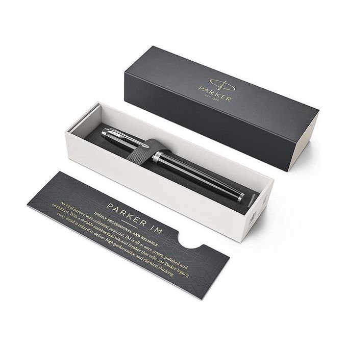 Parker 1931658 IM Black Penna Roller con Punta Fine e Ricarica di Inchiostro Nero