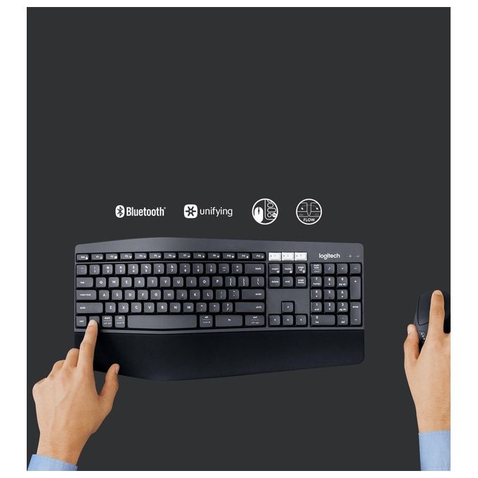 Logitech MK850 Performance Set Mouse e Tastiera Bluetooth 2.4 GHz QWERTZ Tedesca