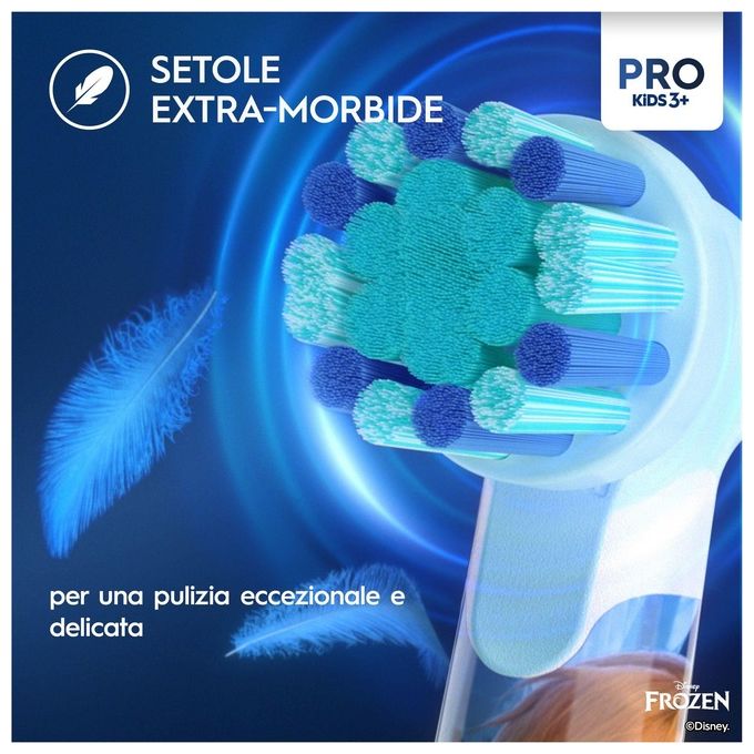Braun Oral-B Spazzolino Elettrico Pro Junior 1 Spazzolino di Frozen 2 Testine da 6 Anni in Su