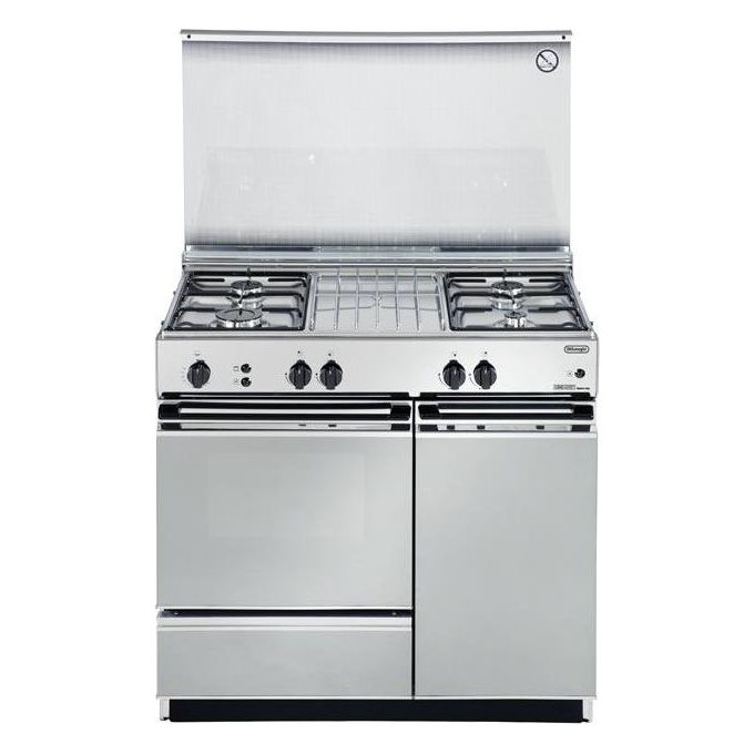 DeLonghi SGGX854 N ED Cucina a Gas con Forno a Gas Linea Smart 4 Fuochi Classe energetica A 86x50 cm Acciaio Inox