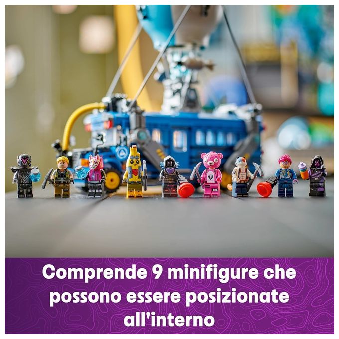 Lego 77073 Fortnite Bus della Battaglia Set da Costruzione 954 pezzi con 9 Minifigure eta' 10+