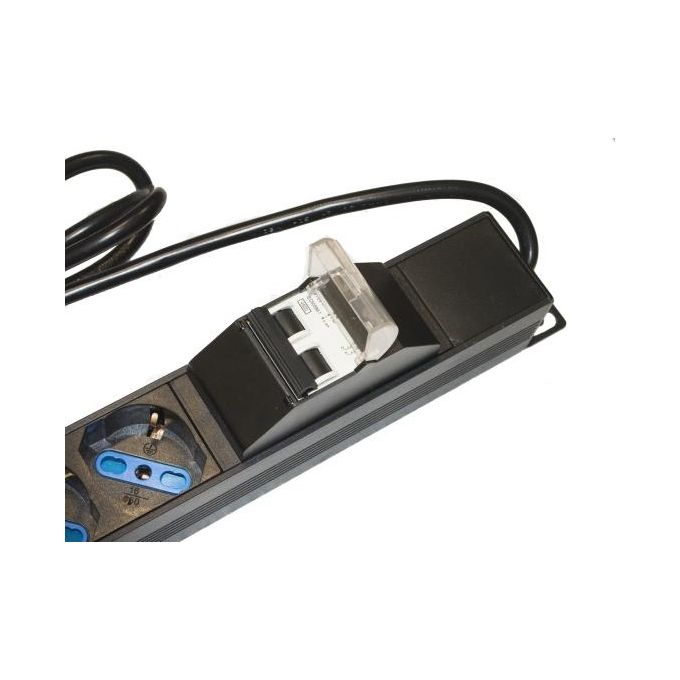 Link multipresa alimentazione per rack 19'' con 6 prese universali tripolari-schuko magnetotermica