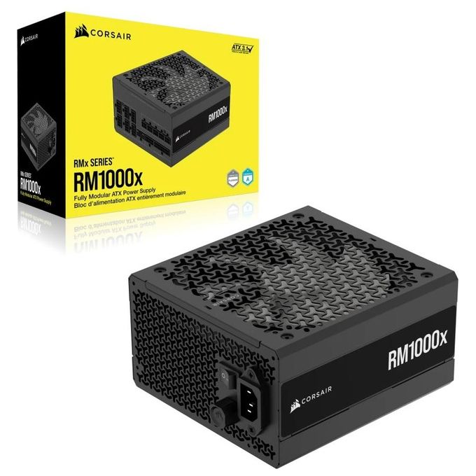 CORSAIR RM1000x Alimentatore ATX a Basso Rumore Completamente Modulare - Compatibile con ATX 3.1 - Supporto PCIe 5.1 - Efficienza Cybenetics Gold - Connettore Nativo 12V-2x6 - Nero
