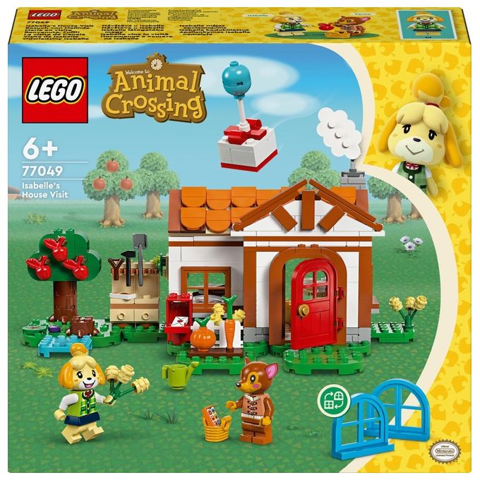 LEGO 77049 Animal Crossing – Isabelle’s House Visit, Set da Costruzione 389 Pezzi con 2 Minifigure, Eta' 6+