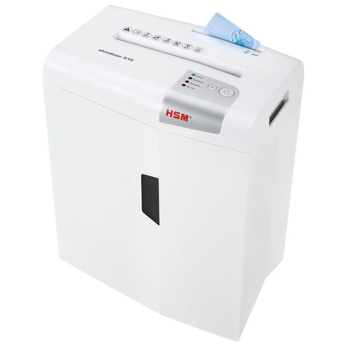 HSM X10 Distruggi Documenti Particle-Cut Shredding 22cm 58dB Argento-Bianco