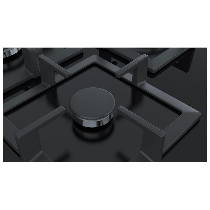 Siemens EP7A6QB20 Linea iQ500 Piano Cottura a Gas 5 Zone 1 TurboWok Centrale stepFlame 9 Livelli di potenza Griglie in Ghisa 70cm Nero
