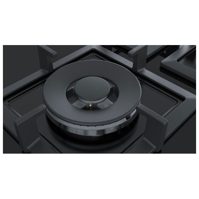 Siemens EP7A6QB20 Linea iQ500 Piano Cottura a Gas 5 Zone 1 TurboWok Centrale stepFlame 9 Livelli di potenza Griglie in Ghisa 70cm Nero