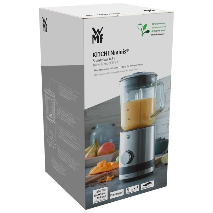 Wmf KITCHENminis Frullatore 0.8 Litri 400W Nero-Acciaio Inossidabile
