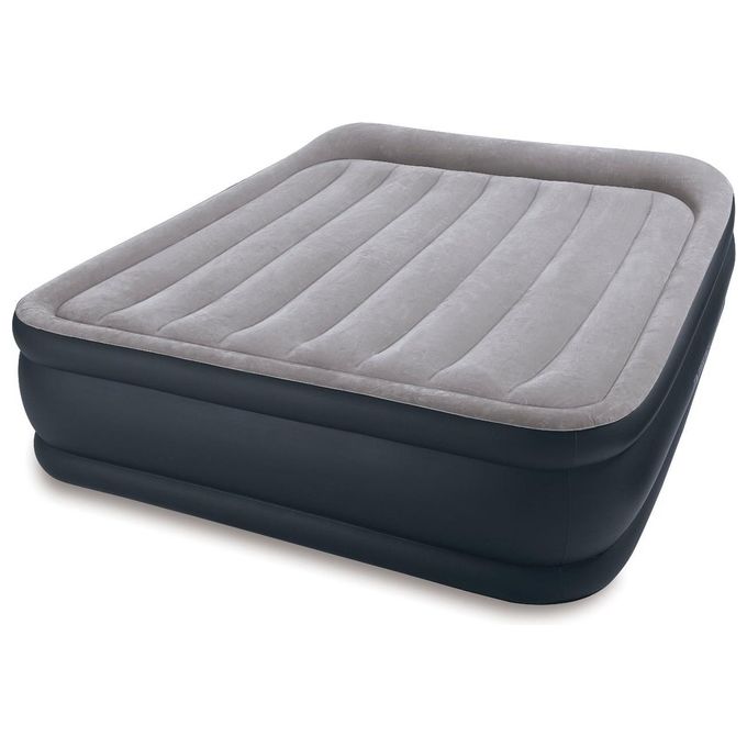 Intex Materasso Durabeam Pillow rest Deluxe Bicolor con Tecnologia Fiber Tech; Pompa Elettrica Incorporata 152x230x42 cm
