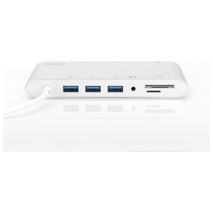 Digitus docking station usb tipo c con usb 3.1 tipo c, hdmi 4k, minidp, vga, 1 x usb 3.1, 3x usb3.0, rj45, microsd, sd-mmc