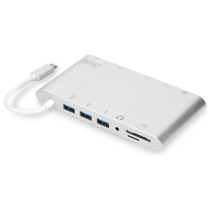 Digitus docking station usb tipo c con usb 3.1 tipo c, hdmi 4k, minidp, vga, 1 x usb 3.1, 3x usb3.0, rj45, microsd, sd-mmc
