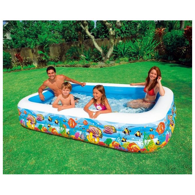 Intex Piscina Family Pesci Colore Bianco-Fantasia Marino 305x183x56 cm 58485