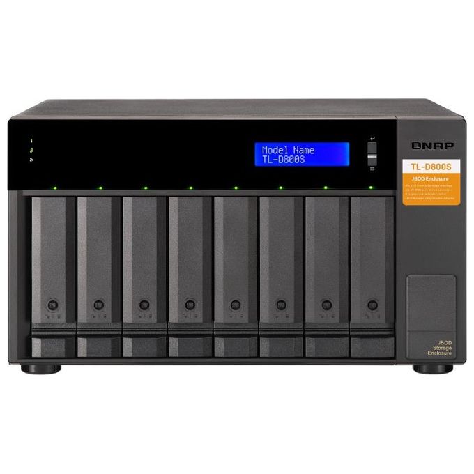 Qnap TL-D800S Contenitore di Unita' di Archiviazione 2.5-3.5'' Enclosure Hdd-Ssd Nero-Grigio