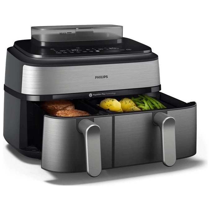 [ComeNuovo] Philips Airfryer Serie 5000 Friggitrice ad aria con doppio cestello 9.0 Litri e cottura a vapore