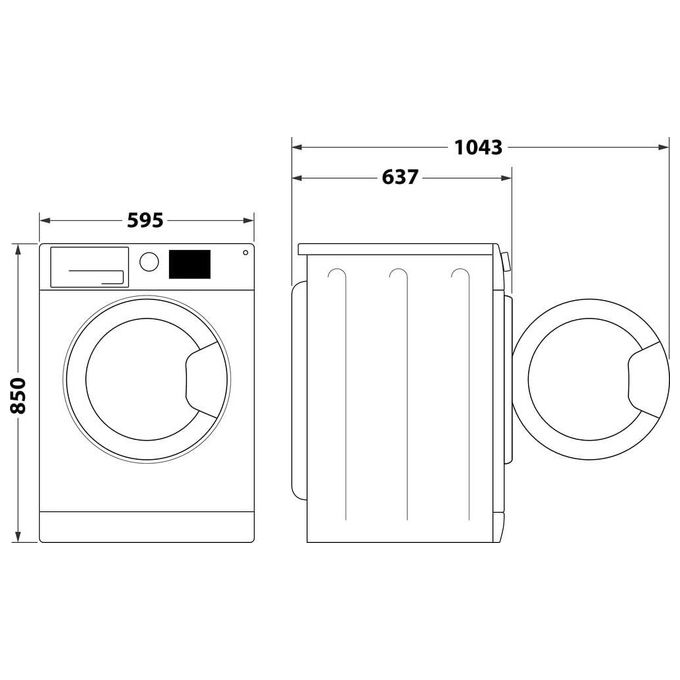 Hotpoint NF825WK IT Lavatrice carica frontale 8 Kg Classe B Profondita' 60 cm Centrifuga 1200 giri Funzione Vapore Motore Inverter