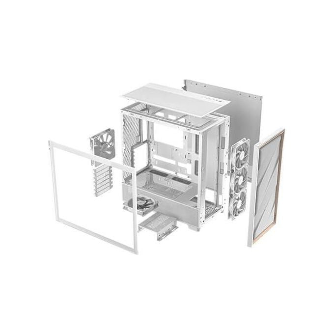 Antec Flux Wood White 5 Ventole Pwm Incluse Pannello Frontale ad Alto Flusso d'aria con Legno di Betulla Type-C Radiatore da 420mm e Supporto per Scheda Madre con Connessione Posteriore