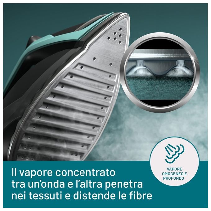 Imetec Onda F1 Ferro da Stiro a Vapore con Piastra a Onde Scorrevole Brevettata 2400 W