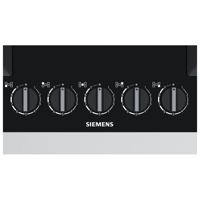 Siemens EP7A6QB20 Linea iQ500 Piano Cottura a Gas 5 Zone 1 TurboWok Centrale stepFlame 9 Livelli di potenza Griglie in Ghisa 70cm Nero