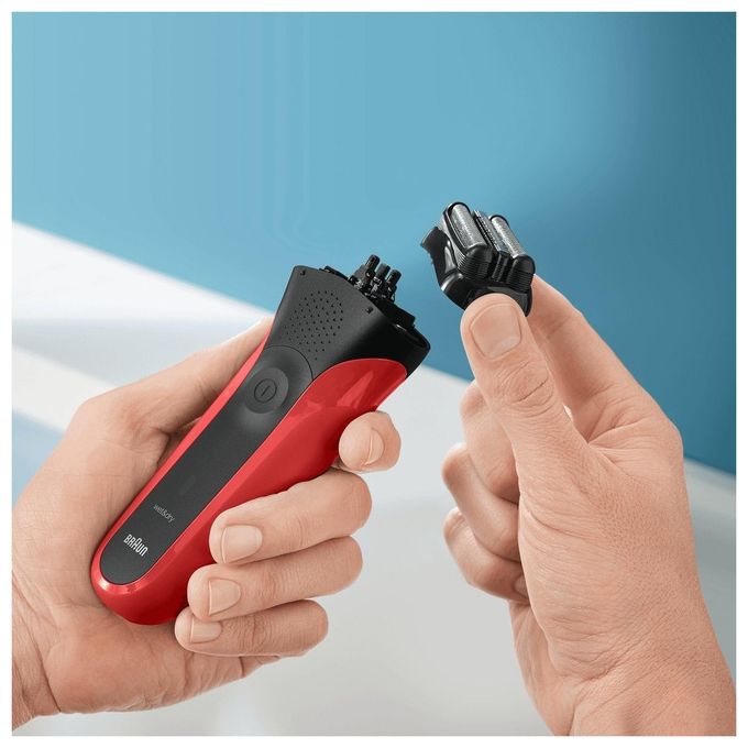 Braun Series 3 300s Foil Shaver Trimmer Rasoio elettrico da barba Rosso