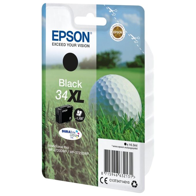 Epson Cartucca Ink-jet 34xl pallina da Golf nero per Wf-3720dwf