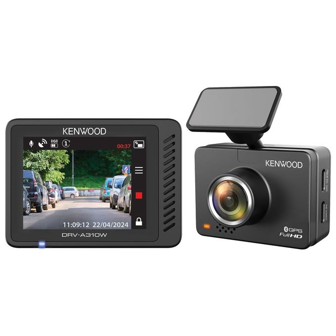 Kenwood, Dash Cam Full HD Wi-Fi, DRV-A310W, Nero, LCD 2 pollici, GPS